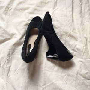 Size 6.5 black peep toe heels